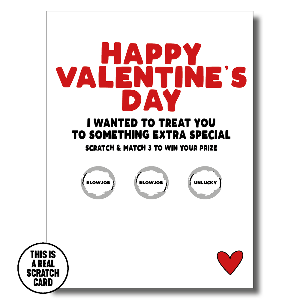White BJ Scratch Valentine's Card #1 image